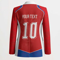 Custom Czechia National Football Blazer Halftone Lion Graphic T90 Style