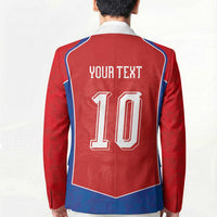Custom Czechia National Football Blazer Halftone Lion Graphic T90 Style