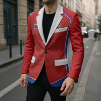 Custom Czechia National Football Blazer Halftone Lion Graphic T90 Style
