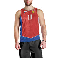 Custom Czechia National Football Men Tank Top Halftone Lion Graphic T90 Style