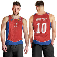 Custom Czechia National Football Men Tank Top Halftone Lion Graphic T90 Style