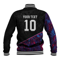 Custom France National Football Baseball Jacket Les Bleus Feather Pattern Abstract Fleur-De-Lis Art