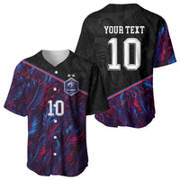 Custom France National Football Baseball Jersey Les Bleus Feather Pattern Abstract Fleur-De-Lis Art