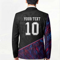 Custom France National Football Blazer Les Bleus Feather Pattern Abstract Fleur-De-Lis Art