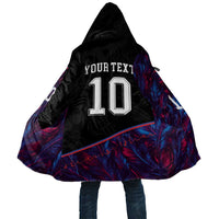 Custom France National Football Cloak Les Bleus Feather Pattern Abstract Fleur-De-Lis Art