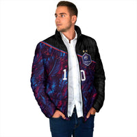 Custom France National Football Padded Jacket Les Bleus Feather Pattern Abstract Fleur-De-Lis Art