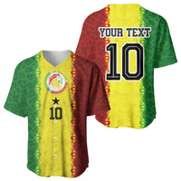 Custom Senegal National Football Baseball Jersey Lions Of Teranga Leopard Print Tribal Flag Graphic