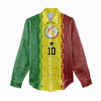 Custom Senegal National Football Women Casual Shirt Lions Of Teranga Leopard Print Tribal Flag Graphic