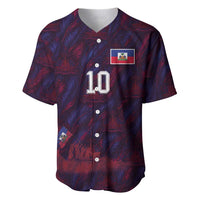 Custom Haiti National Football Baseball Jersey Les Grenadiers Feather Pattern Coat Of Arms Art