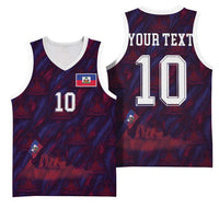 Custom Haiti National Football Basketball Jersey Les Grenadiers Feather Pattern Coat Of Arms Art