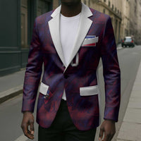 Custom Haiti National Football Blazer Les Grenadiers Feather Pattern Coat Of Arms Art