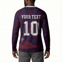 Custom Haiti National Football Button Sweatshirt Les Grenadiers Feather Pattern Coat Of Arms Art