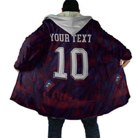 Custom Haiti National Football Cloak Les Grenadiers Feather Pattern Coat Of Arms Art