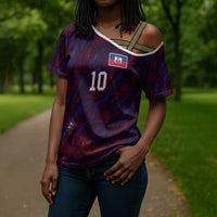 Custom Haiti National Football Cross Shoulder Shirt Les Grenadiers Feather Pattern Coat Of Arms Art