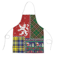 Scottish Christmas Apron Scotland Lion and Xmas Elements Patch Style - Wonder Print Shop