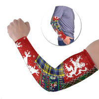 Scottish Christmas Arm Sleeves Scotland Lion and Xmas Elements Patch Style - Wonder Print Shop