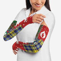 Scottish Christmas Arm Sleeves Scotland Lion and Xmas Elements Patch Style - Wonder Print Shop