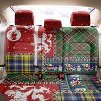 Scottish Christmas Back Car Seat Cover Scotland Lion and Xmas Elements Patch Style - Wonder Print Shop