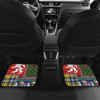 Scottish Christmas Car Mats Scotland Lion and Xmas Elements Patch Style - Wonder Print Shop