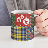 Scottish Christmas Ceramic Mug Scotland Lion and Xmas Elements Patch Style - Wonder Print Shop