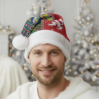 Scottish Christmas Santa Hat Scotland Lion and Xmas Elements Patch Style - Wonder Print Shop