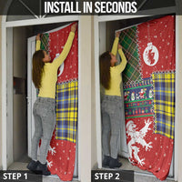 Scottish Christmas Door Cover Scotland Lion and Xmas Elements Patch Style - Wonder Print Shop