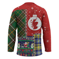 Scottish Christmas Hockey Jersey Scotland Lion and Xmas Elements Patch Style - Wonder Print Shop