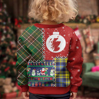 Scottish Christmas Kid Ugly Christmas Sweater Scotland Lion and Xmas Elements Patch Style - Wonder Print Shop