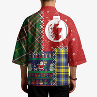 Scottish Christmas Kimono Scotland Lion and Xmas Elements Patch Style - Wonder Print Shop