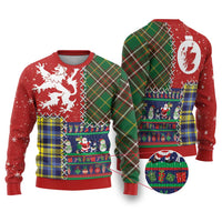 Scottish Christmas Ugly Christmas Sweater Scotland Lion and Xmas Elements Patch Style - Wonder Print Shop