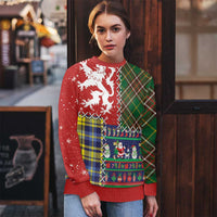 Scottish Christmas Ugly Christmas Sweater Scotland Lion and Xmas Elements Patch Style - Wonder Print Shop