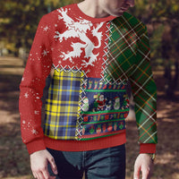 Scottish Christmas Ugly Christmas Sweater Scotland Lion and Xmas Elements Patch Style - Wonder Print Shop