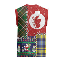 Scottish Christmas Knitted V-Neck Vest Scotland Lion and Xmas Elements Patch Style - Wonder Print Shop