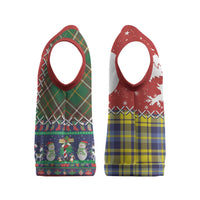 Scottish Christmas Knitted V-Neck Vest Scotland Lion and Xmas Elements Patch Style - Wonder Print Shop