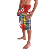 Scottish Christmas Lavalava Scotland Lion and Xmas Elements Patch Style - Wonder Print Shop