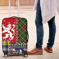 Scottish Christmas Luggage Cover Scotland Lion and Xmas Elements Patch Style - Wonder Print Shop
