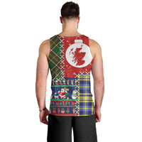 Scottish Christmas Men Tank Top Scotland Lion and Xmas Elements Patch Style - Wonder Print Shop
