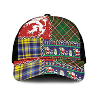 Scottish Christmas Mesh Trucker Cap Scotland Lion and Xmas Elements Patch Style - Wonder Print Shop