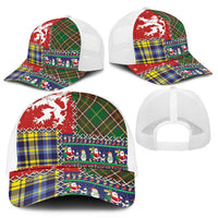 Scottish Christmas Mesh Trucker Cap Scotland Lion and Xmas Elements Patch Style - Wonder Print Shop
