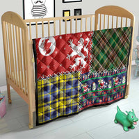 Scottish Christmas Quilt Scotland Lion and Xmas Elements Patch Style - Wonder Print Shop