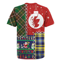 Scottish Christmas Rugby Jersey Scotland Lion and Xmas Elements Patch Style - Wonder Print Shop
