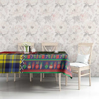 Scottish Christmas Tablecloth Scotland Lion and Xmas Elements Patch Style - Wonder Print Shop