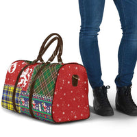 Scottish Christmas Travel Bag Scotland Lion and Xmas Elements Patch Style - Wonder Print Shop