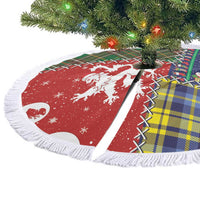 Scottish Christmas Tree Skirt Scotland Lion and Xmas Elements Patch Style - Wonder Print Shop