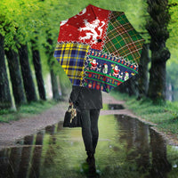 Scottish Christmas Umbrella Scotland Lion and Xmas Elements Patch Style - Wonder Print Shop