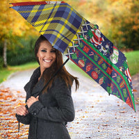 Scottish Christmas Umbrella Scotland Lion and Xmas Elements Patch Style - Wonder Print Shop