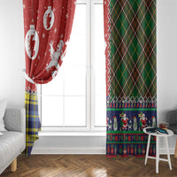 Scottish Christmas Window Curtain Scotland Lion and Xmas Elements Patch Style - Wonder Print Shop