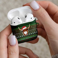 Scottish Christmas AirPods Case Highland Cattle-Xmas Tartan Stripes Style Green Color - Wonder Print Shop