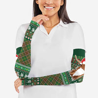 Scottish Christmas Arm Sleeves Highland Cattle-Xmas Tartan Stripes Style Green Color - Wonder Print Shop