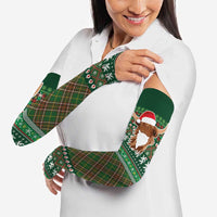 Scottish Christmas Arm Sleeves Highland Cattle-Xmas Tartan Stripes Style Green Color - Wonder Print Shop